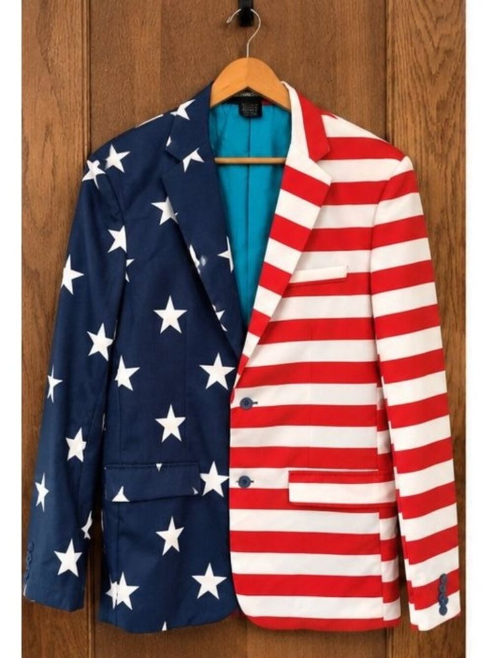 Suitmeister USA American Flag Blazer Men's Large 42-44 Patriotic 250th Anniversa